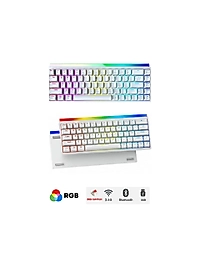 K68PRO Türkçe Q Beyaz 68 Tuş Rgb Mekanik Hot Swap App Uygulamalı Red Switch Gaming Oyuncu Klavyesi