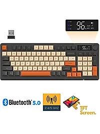 Freewolf M96 2.4g+Bt5.0 Çift Bağlantılı Tft LED Ekranlı Reinbow Gaming Oyuncu Klavye