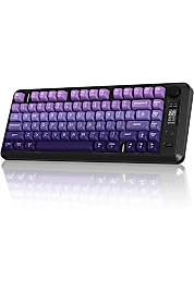 Freewolf M75 Kablosuz BT1+BT2+2.4Ghz Oled TFT Ekranlı Rainbow Aydınlatmalı Gaming Oyuncu Klavye