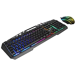 Everest KMX-99 Siyah Usb Gökkuşağı Zemin Aydınlatmalı Q Oyuncu Klavye + Mouse Set