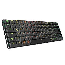 W-GRANITE KABLOSUZ   Mekanik   Oyuncu   Klavyesi-Siyah/Gri