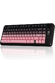 Freewolf M75 Kablosuz BT1+BT2+2.4Ghz Oled TFT Ekranlı Rainbow Aydınlatmalı Gaming Oyuncu Klavye